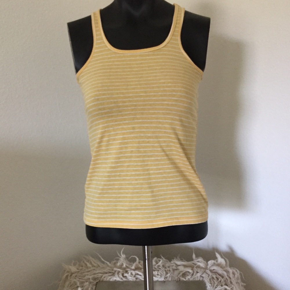 Roxy Girl Striped Yellow Tank Top